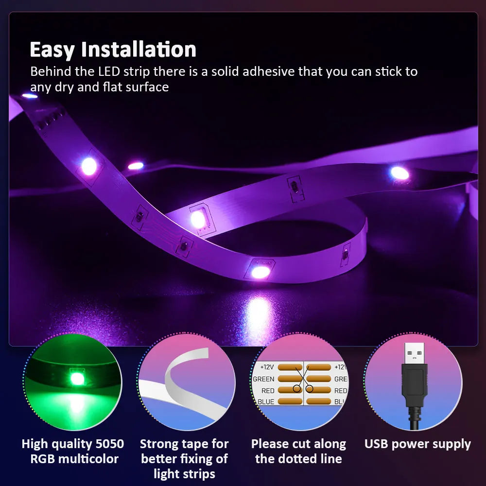 Non-Waterproof Smart LED Strip Light SMD5050