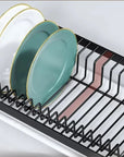 2-Tier Rust-Proof Dish Drying Rack with Drainboard Set