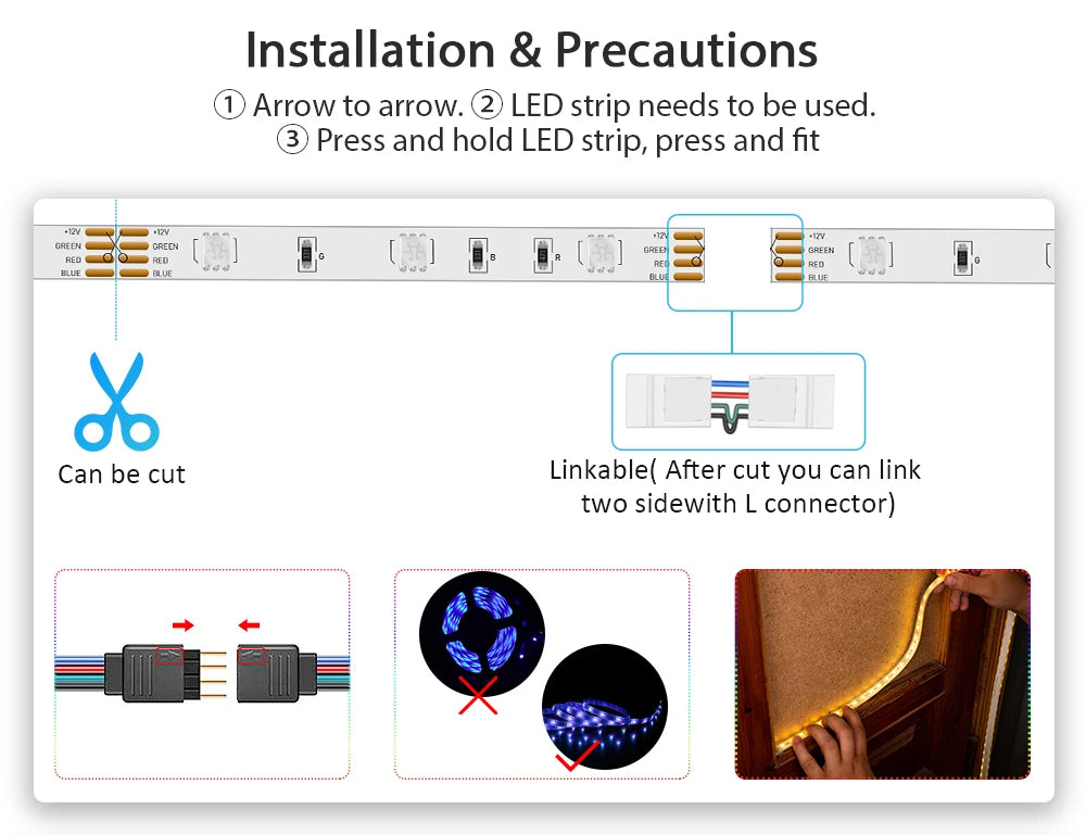 Non-Waterproof Smart LED Strip Light SMD5050