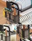 2-Tier Rust-Proof Dish Drying Rack with Drainboard Set